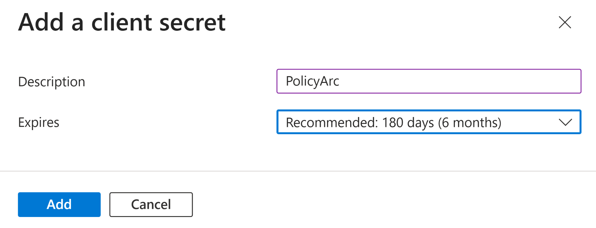 Add a client secret