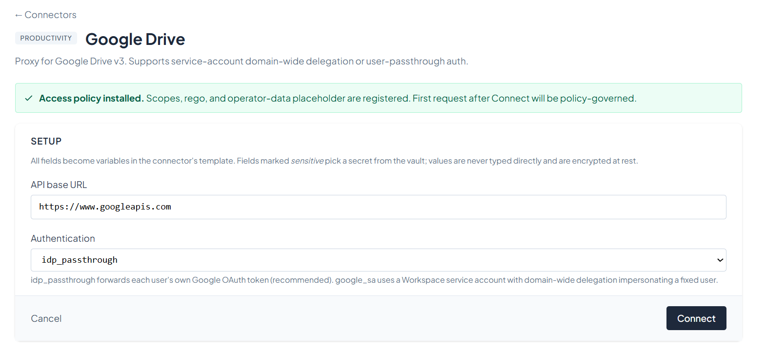 Authentication method picker